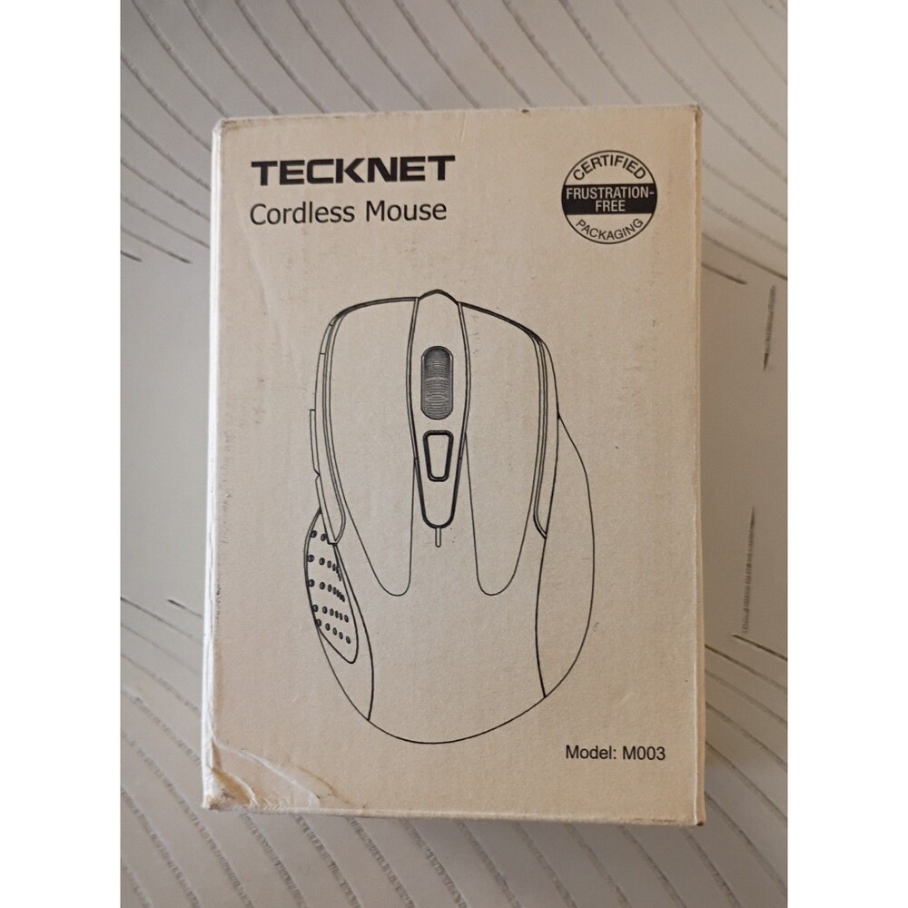 TeckNet Cordless Wireless Optical Blue Computer Mouse Model:M003 Battery AAA
